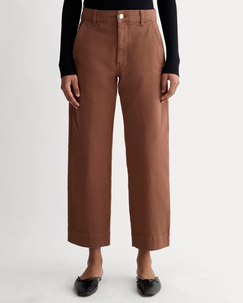 NWT Everlane The Organic Cotton Utility Straight-Leg Pant In Rosewood Size 4